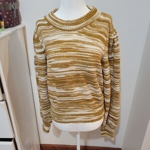 French Connection Brown And White Striped Womens Sweater Casual | Large